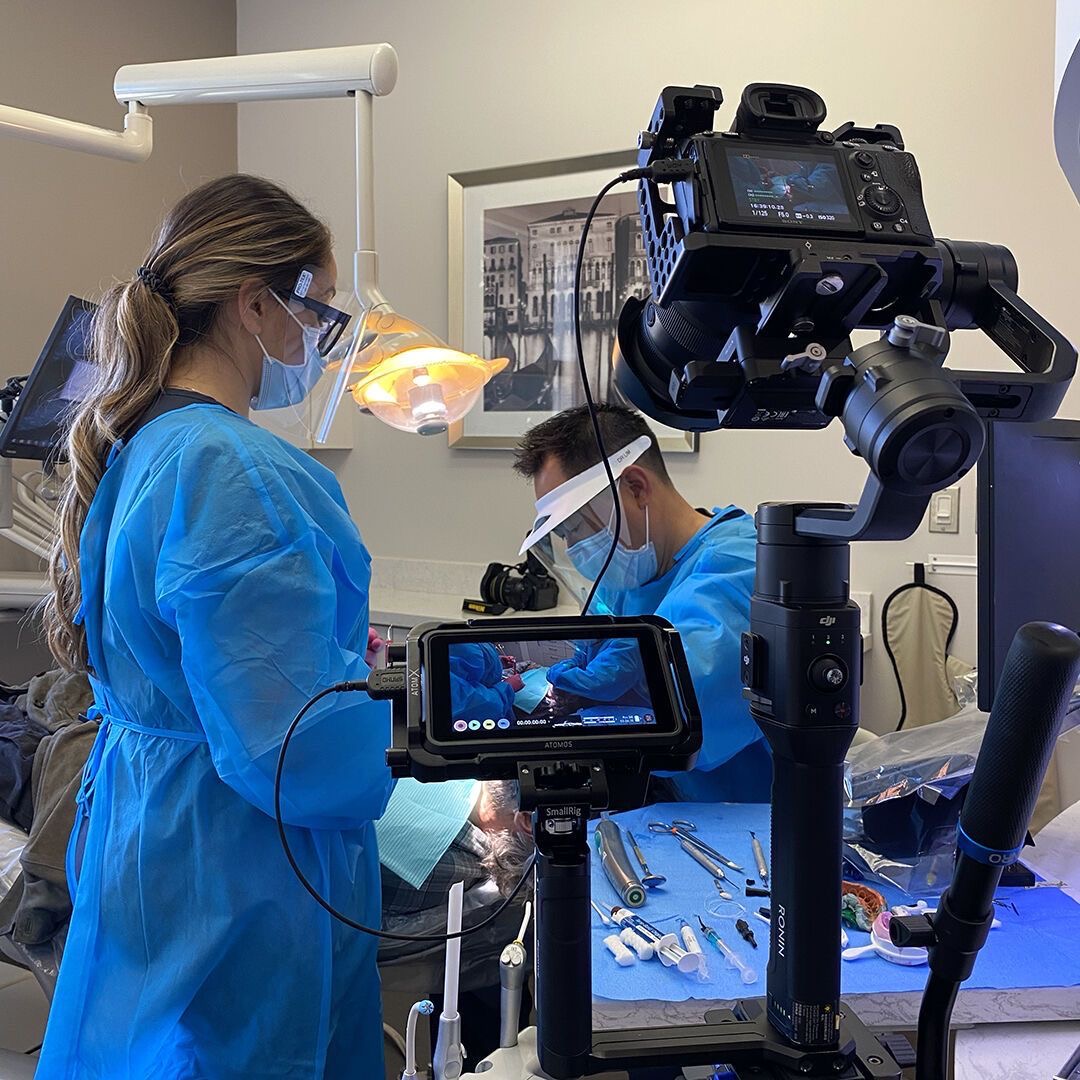 Implant surgery in a modern dental suite